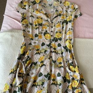 Kimichi Blue Yellow floral collard romper